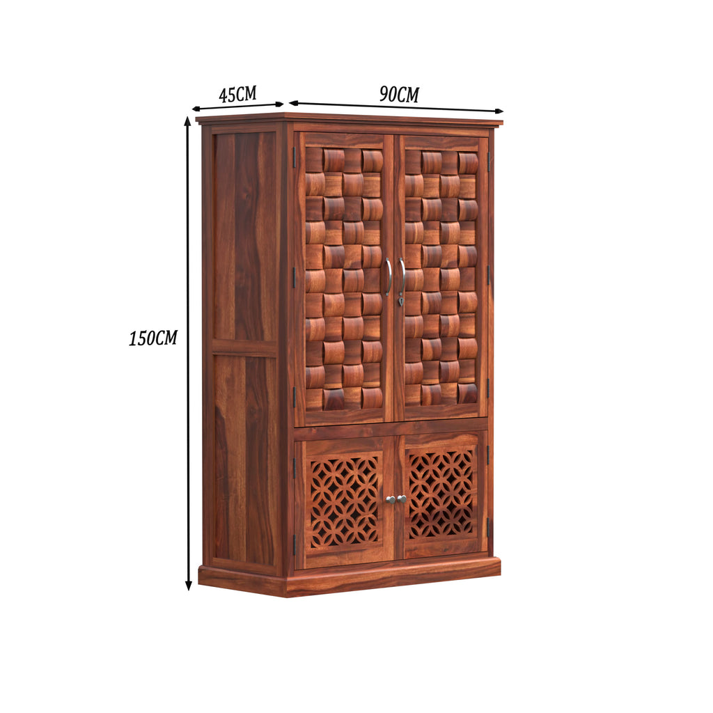 Woodtrend Solid Wood 4 Door Wardrobe