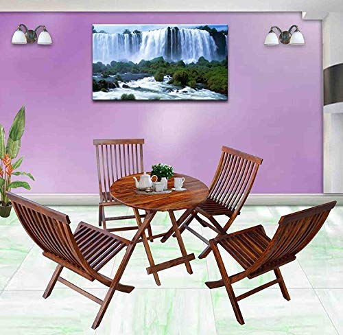 Woodtrend Dining Set Foldable 4 Chair and Round Table