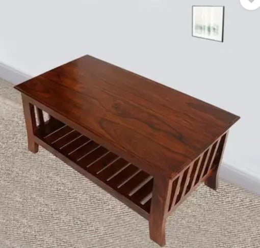 WOODTREND Sheesham Solid Wood Center Coffee Table for Living Room