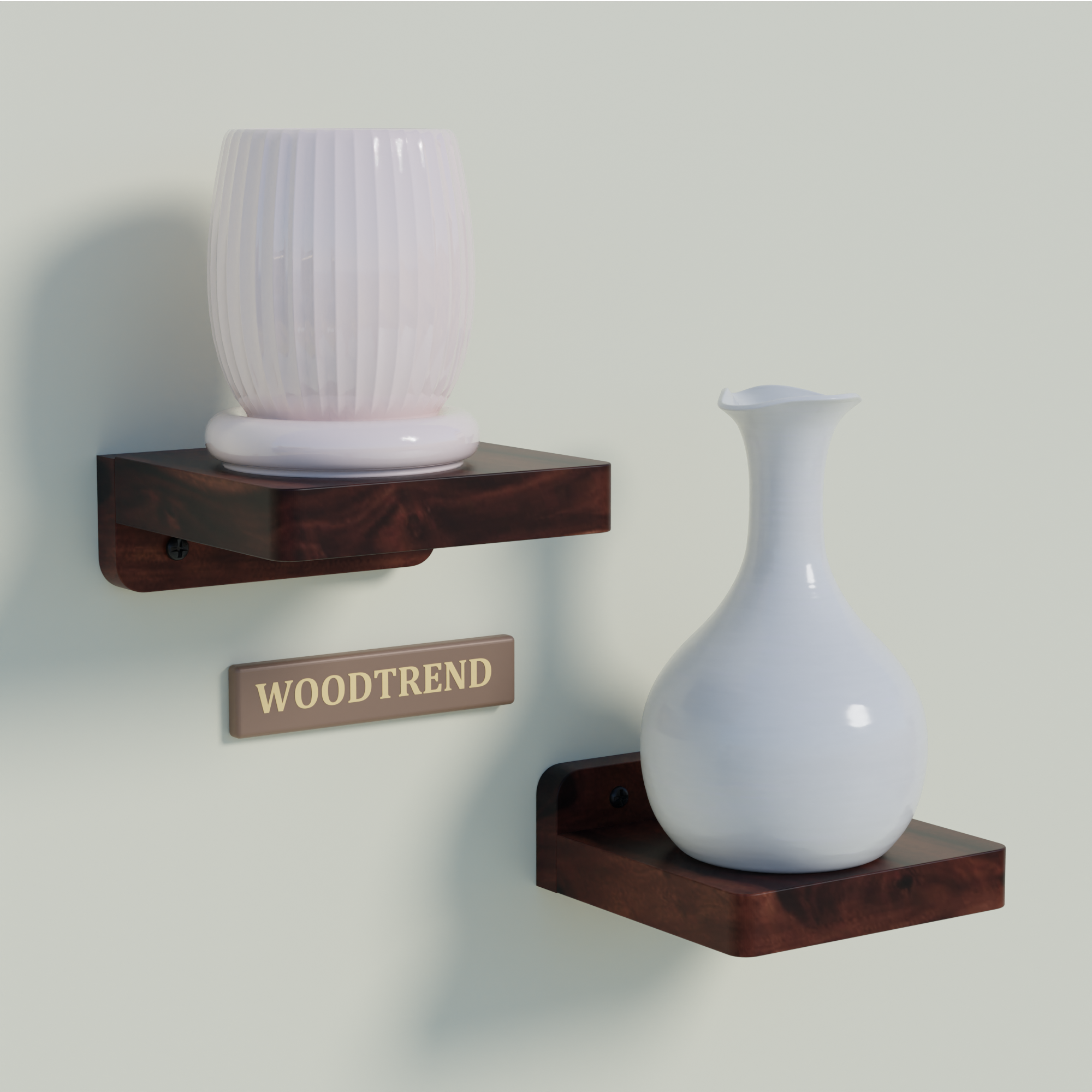 WOODTREND Small Floating Shelves, Set of 2 pcs