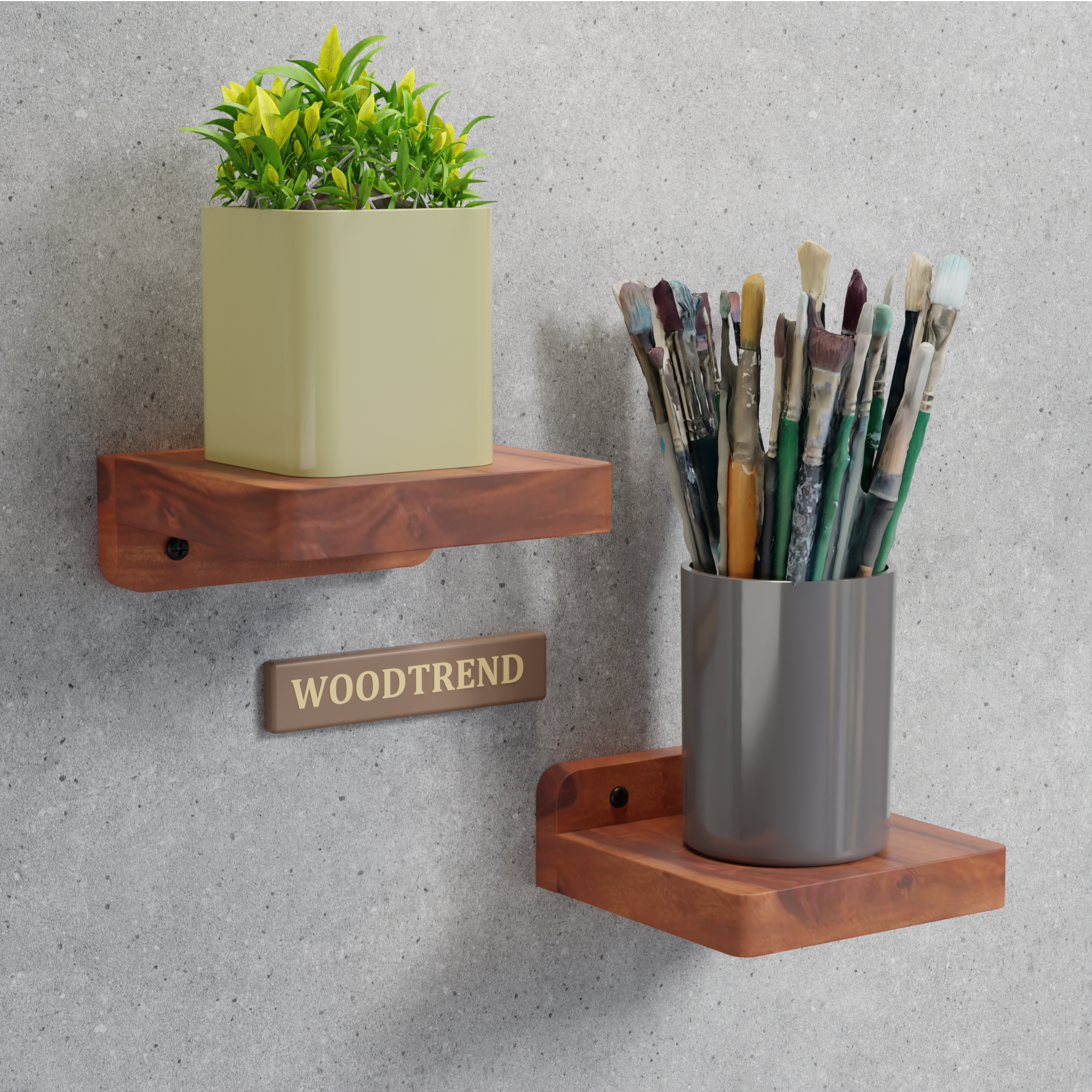 WOODTREND Small Floating Shelves, Set of 2 pcs