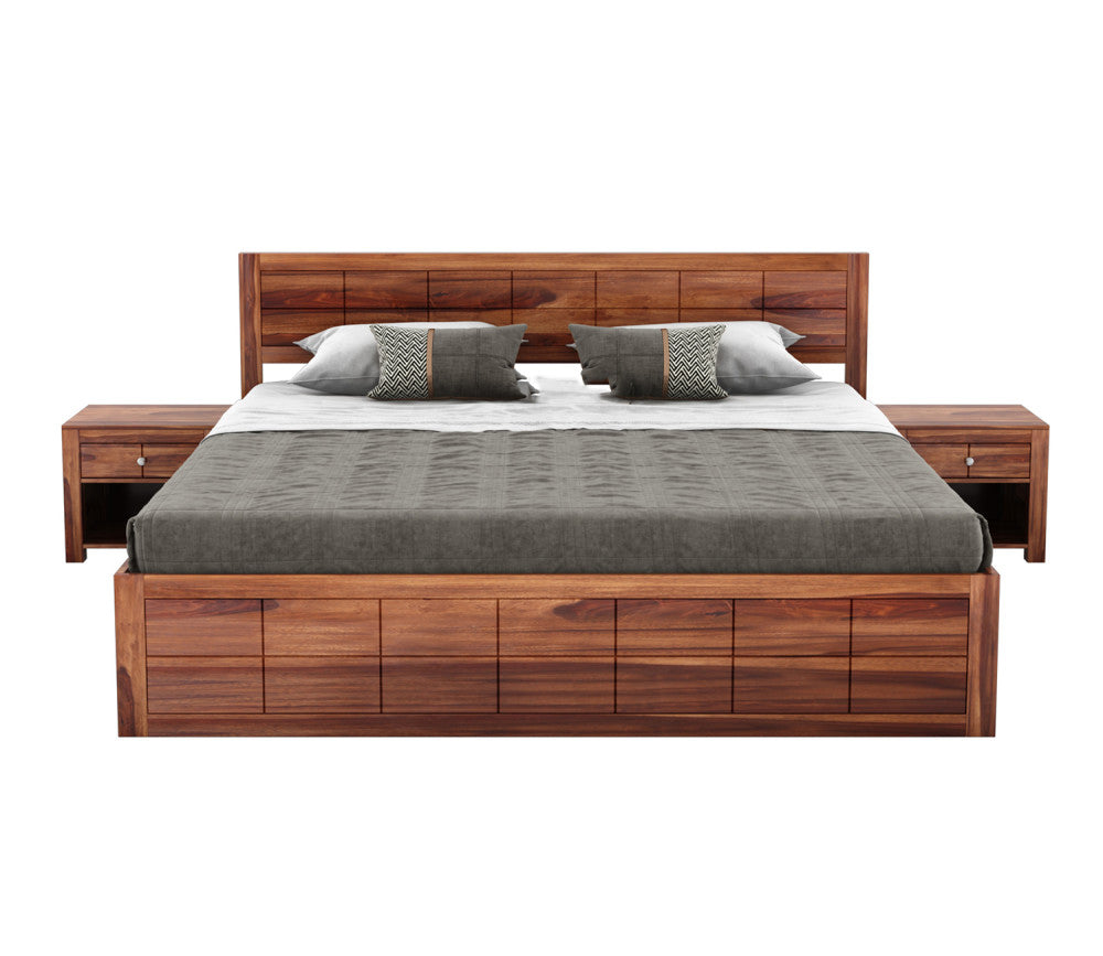 Woodtrend Sheesham Wood double bed with box storage