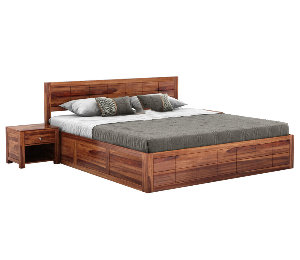 Woodtrend Sheesham Wood double bed with box storage