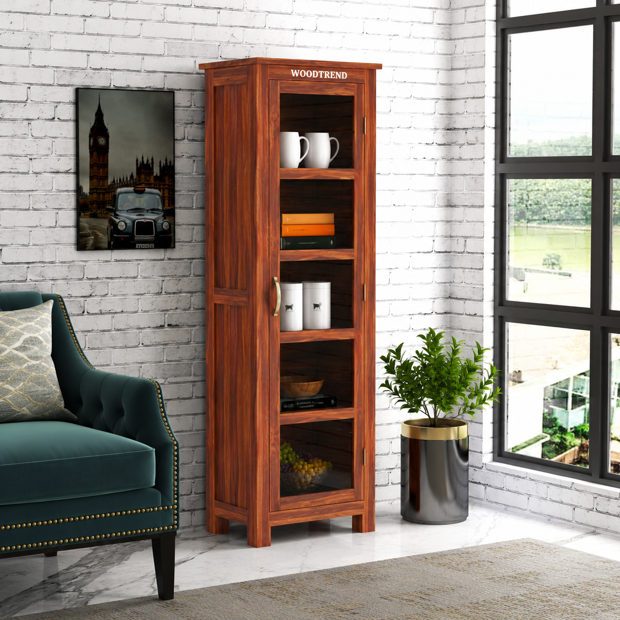 Kitchen storage cabinets Walnut Finish - 3 Years Warranty
