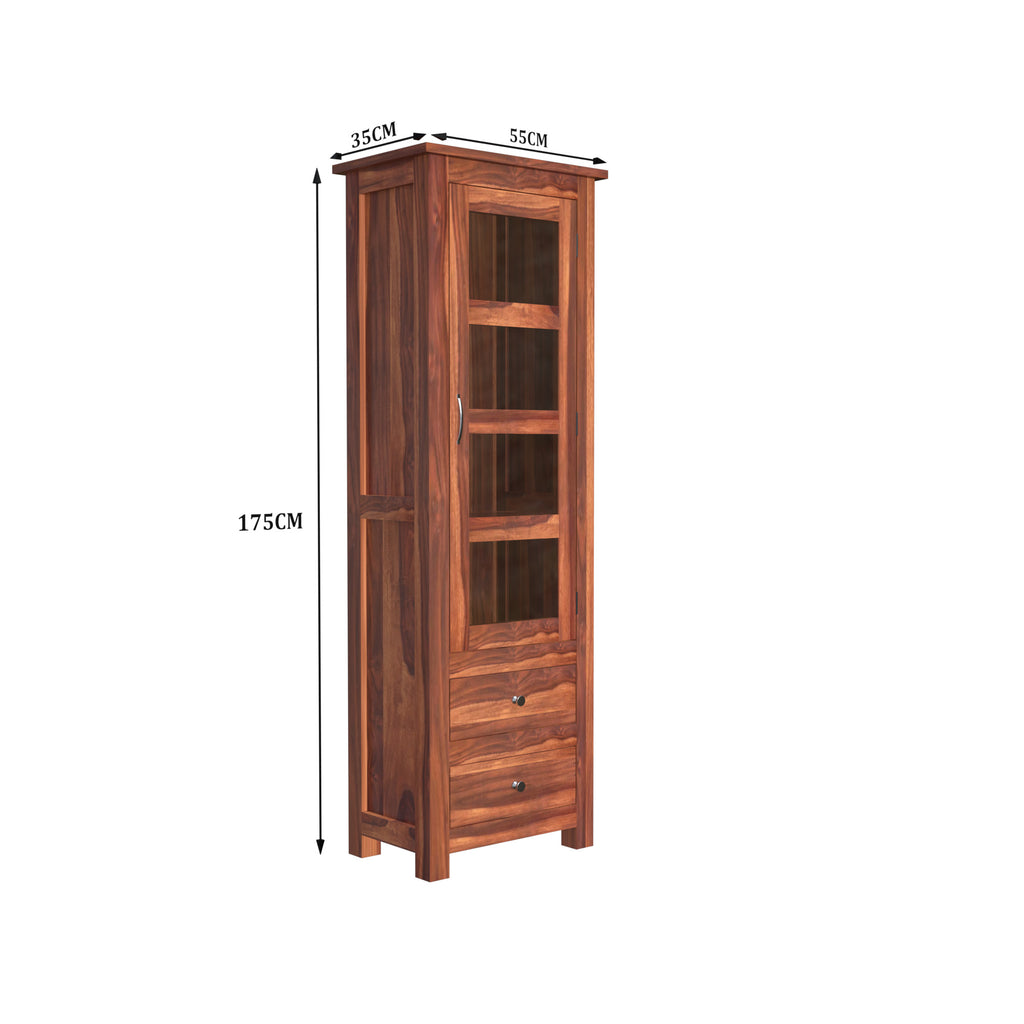 Cabinet with bookshelf | Glass Door