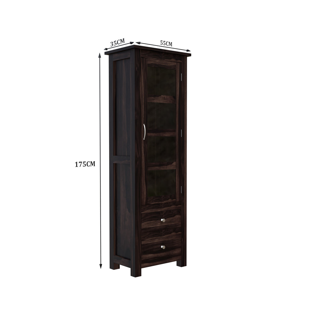 Cabinet with bookshelf | Glass Door