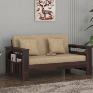 Sofa Set 2 Seater with walnut Finish Living Room