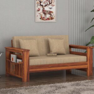 Woodtrend Two Seater Sofa Set Honey Finish