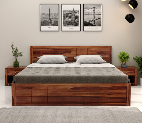 double bed with box storage