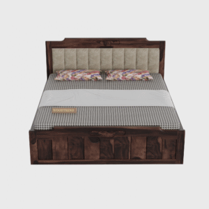 Woodtrend wooden king size bed with storage